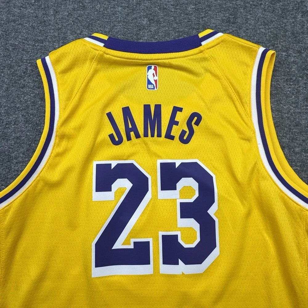 Nike‎ Lakers Jersey Lebron James #23 Youth Large L Los Angeles Swingman Dri-Fit